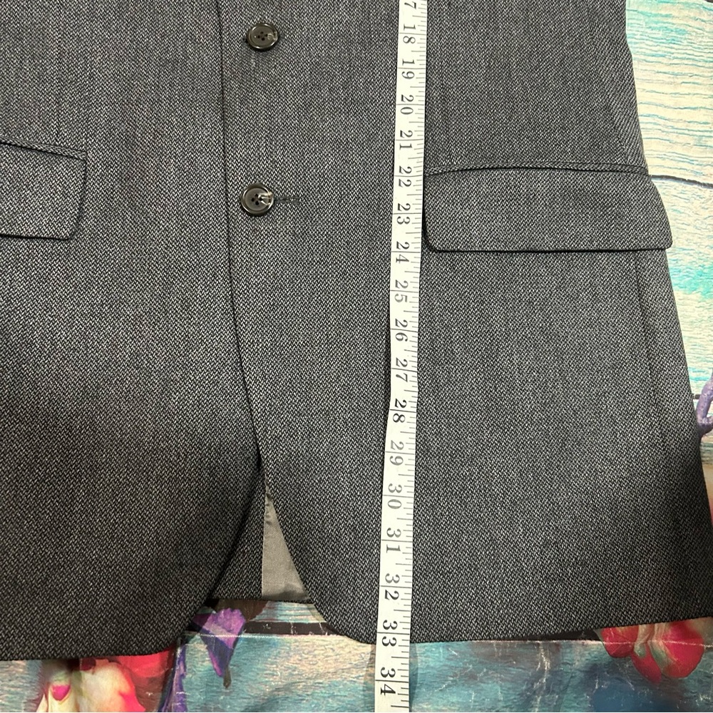 Lauren Ralph Lauren 42L Blazer Gray Lamb's Wool Sport Coat Jacket 2 Button - Picture 10 of 10